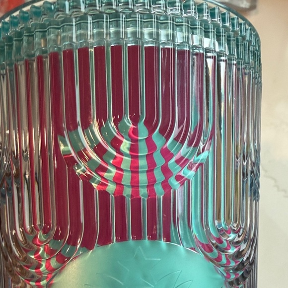 Starbucks 2025 Summer Beach Pool Floaty Straw Topper Pink Blue 24 oz Cold Cup - Picture 6 of 6